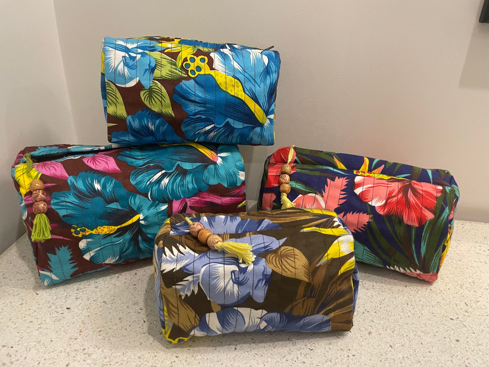 HIBISCUS COSMETIC POUCHES GROUP PICTURE