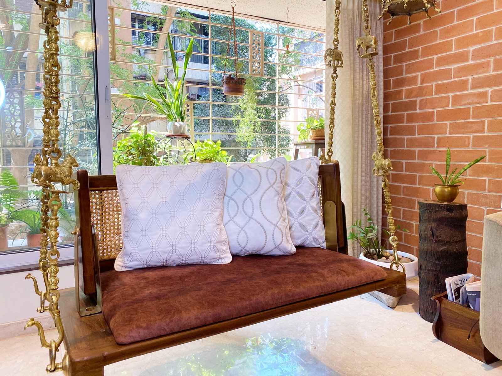 CRYSTAL CUSHION COVER WHITE LIFESTYLE IMAGE 2