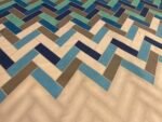 chevron blue double bedsheet fabric image