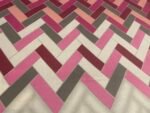 chevron pink double bedsheet fabric image