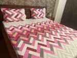 chevron pink double bedsheet product image