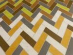 chevron yellow double bedsheet fabric image
