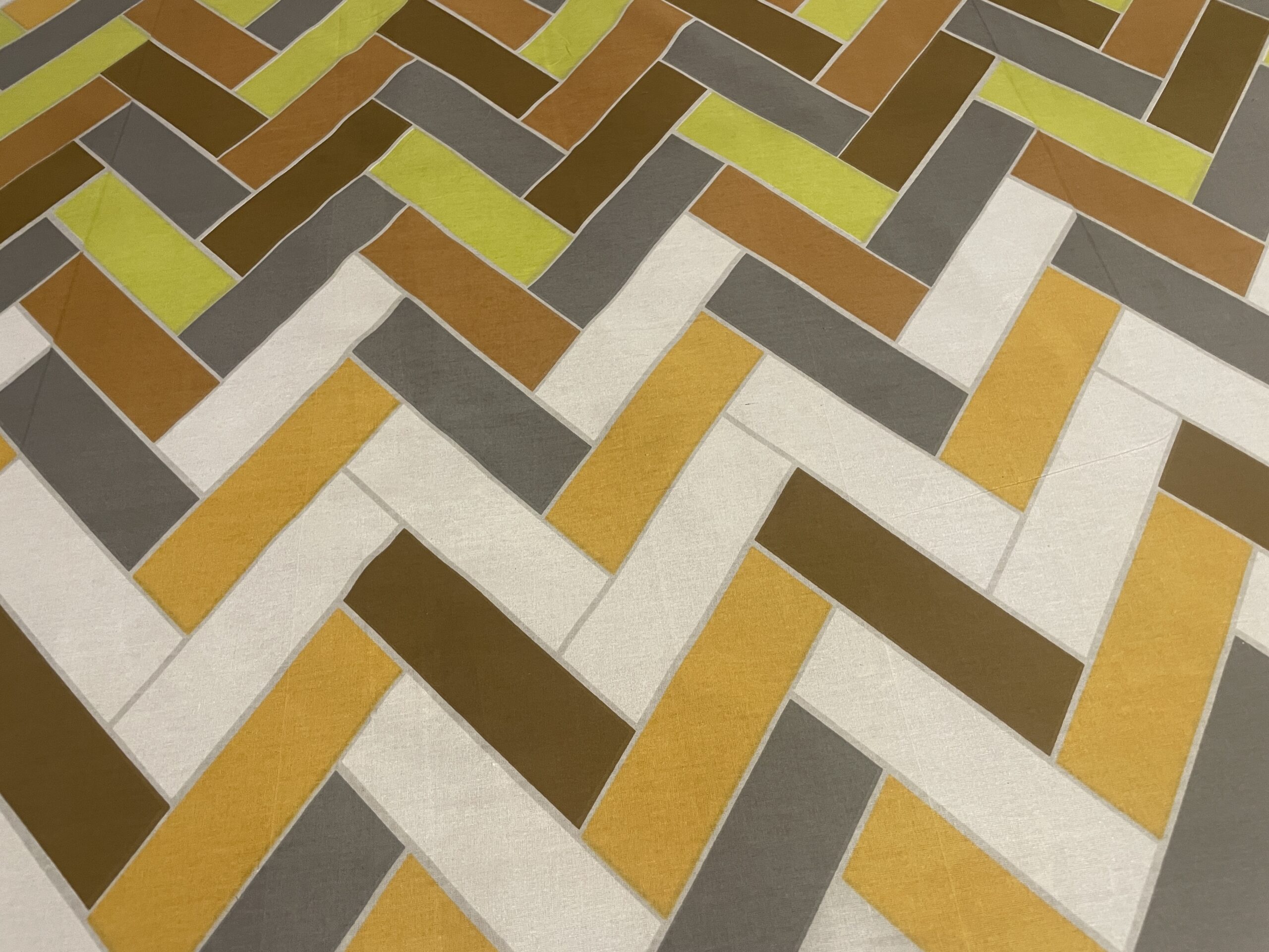 chevron yellow double bedsheet fabric image