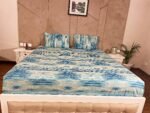 waves aqua double bedsheet front image