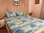 waves aqua double bedsheet product shot
