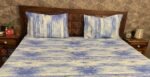 waves blue double bedsheet pillow image