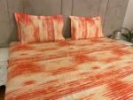 waves orange double bedsheet pillow shot