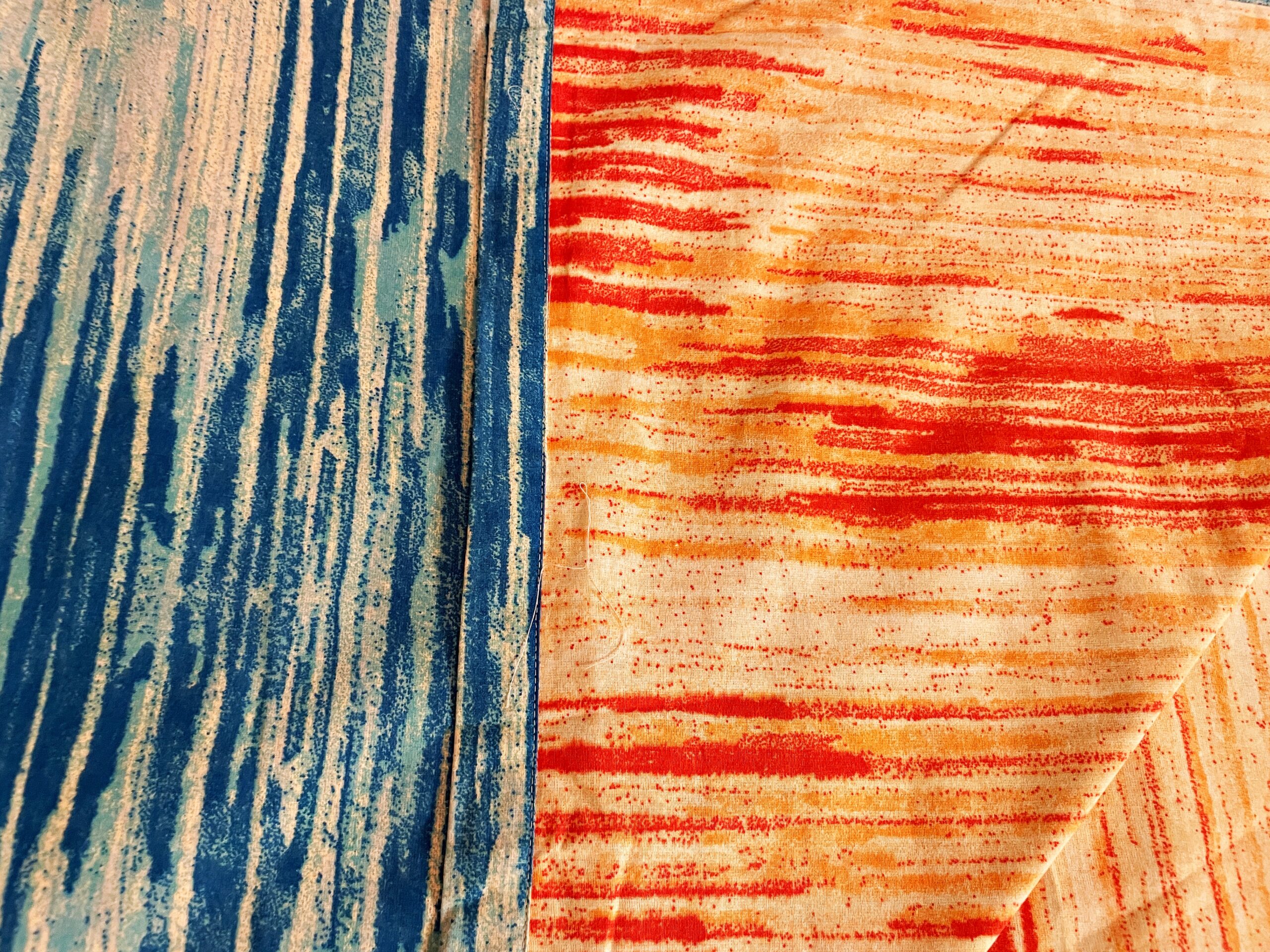 waves reversible dohar aqua_orange fabric image