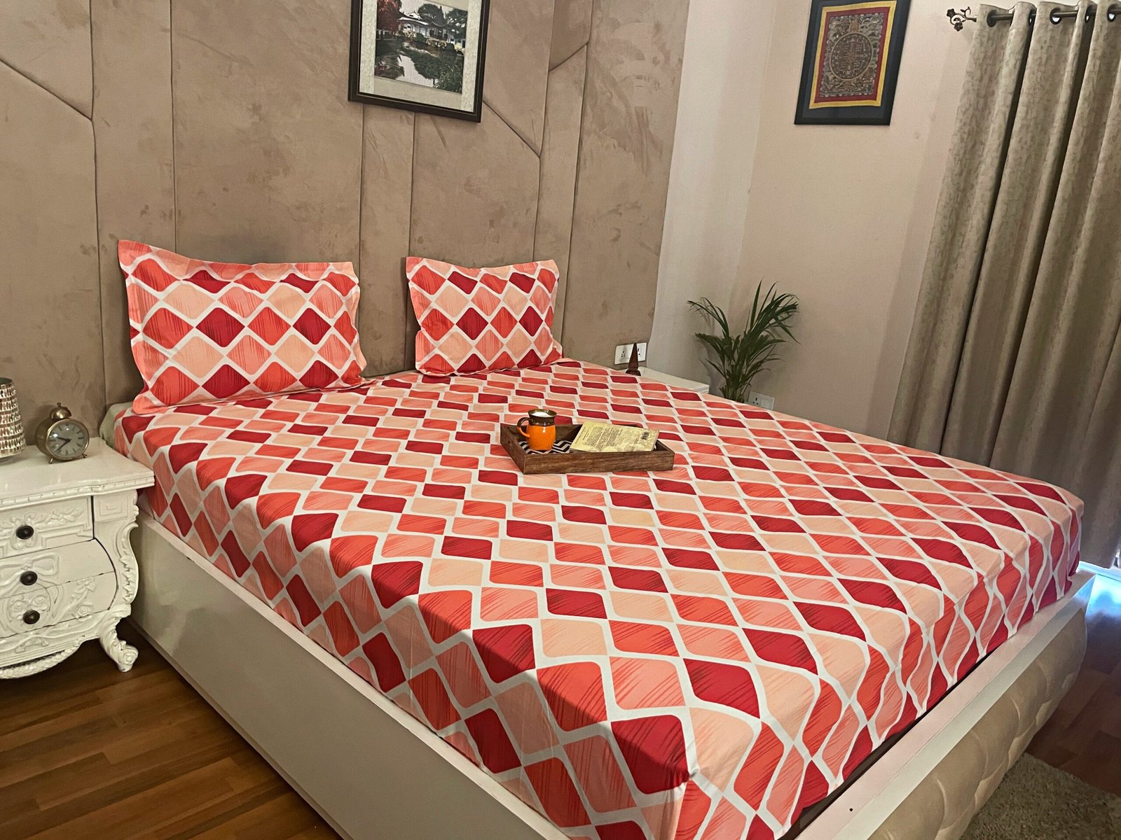 zircon orange double bedsheet side angle