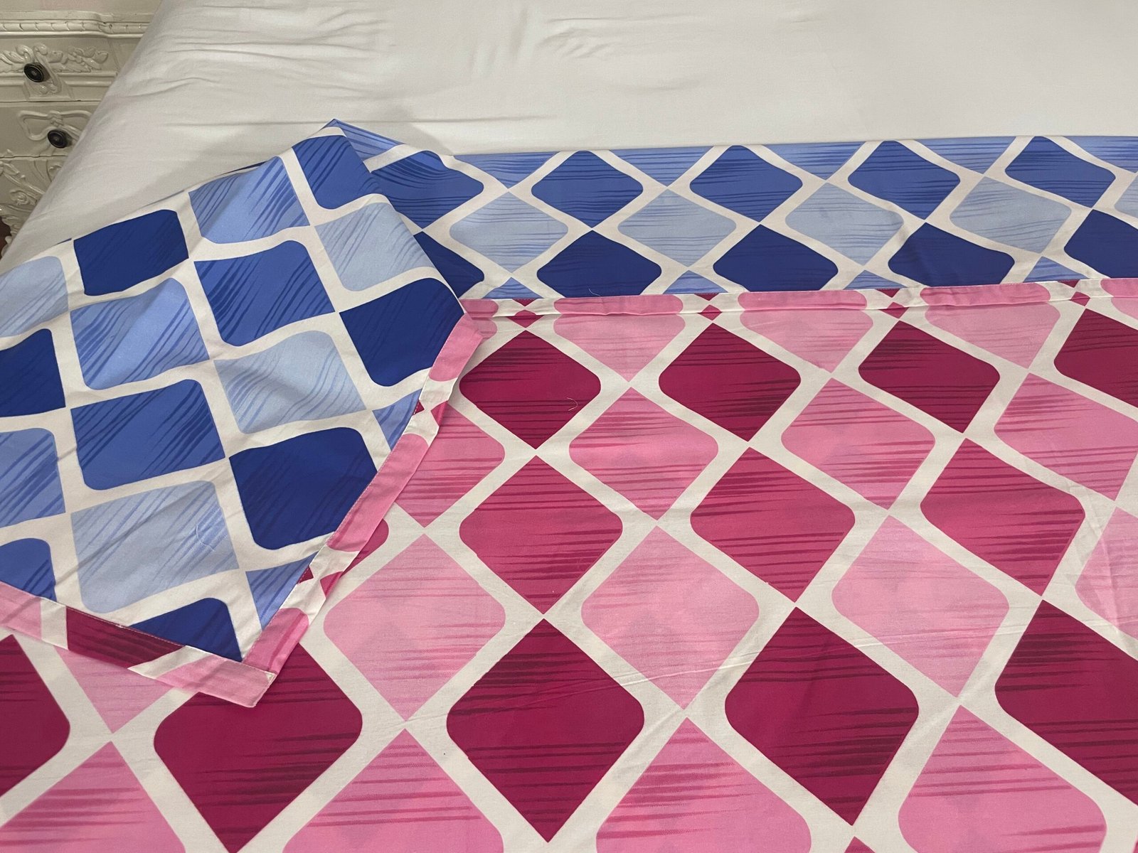zircon reversible dohar pink_blue fabric image