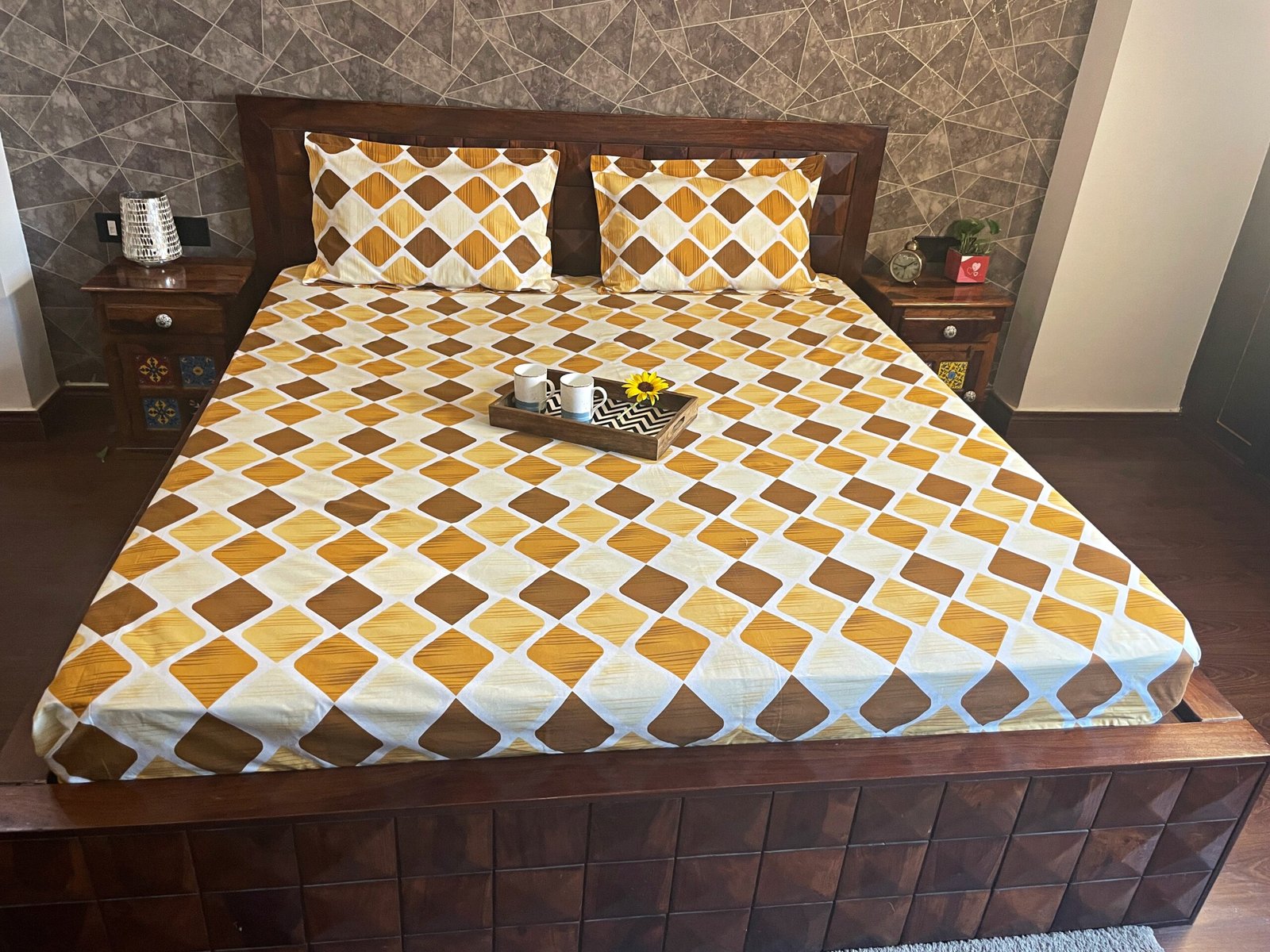 zircon yellow double bedsheet front angle